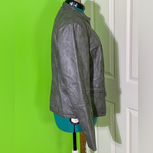 Xhilaration Gray Faux Leather Moto Jacket - Picture 2 of 6
